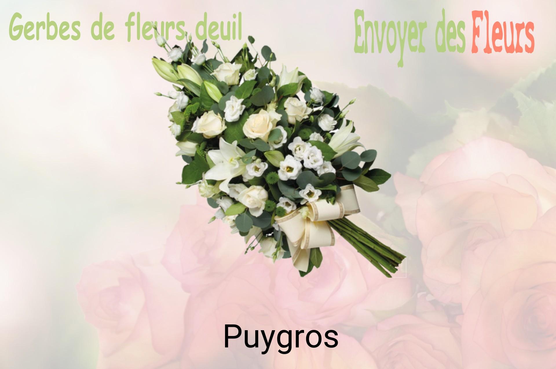 Gerbe de fleurs de deuil livrée à Puygros